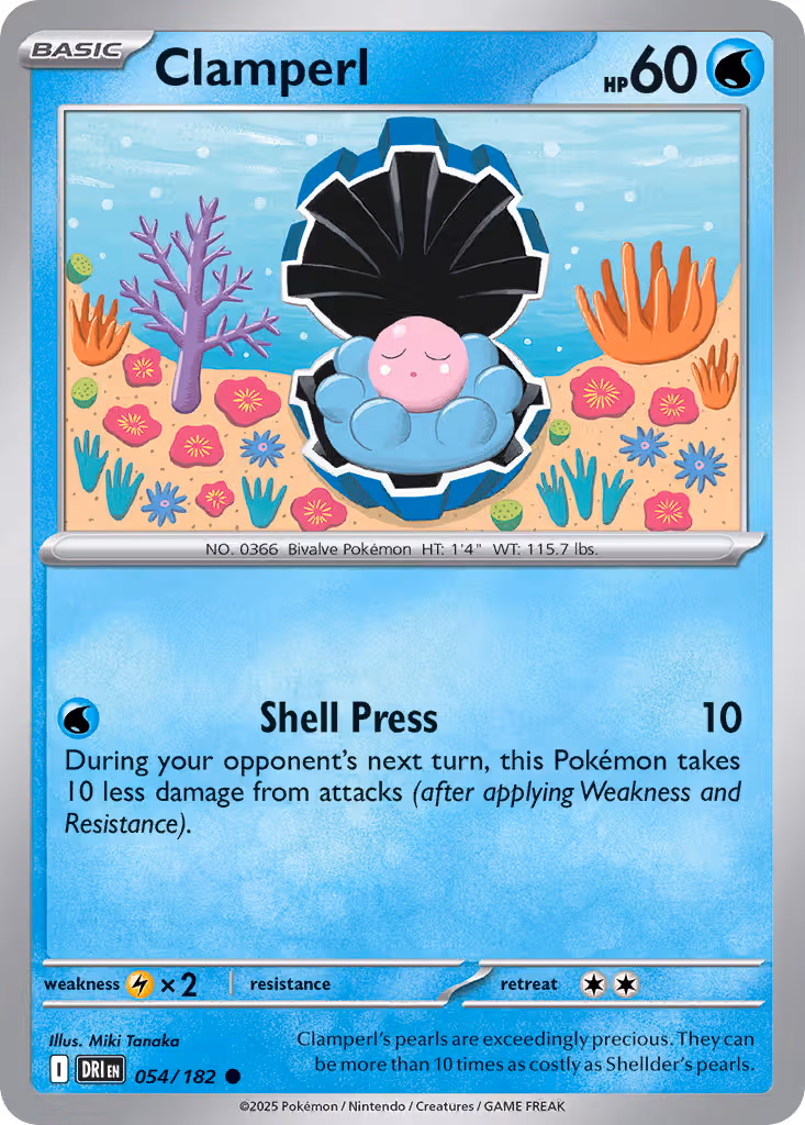 Clamperl 54/182 Pokemon card