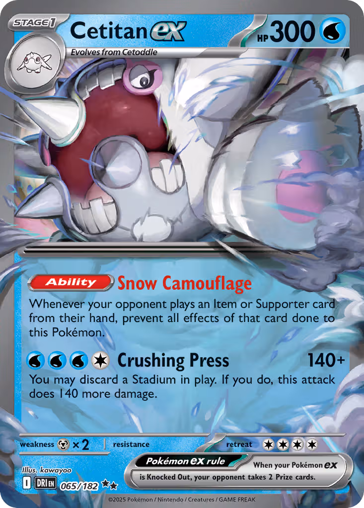 Cetitan ex 65/182 Pokemon card