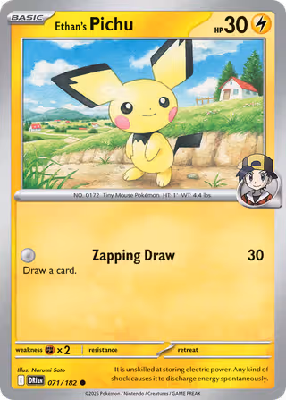 Ethan's Pichu 71/182 Pokemon card