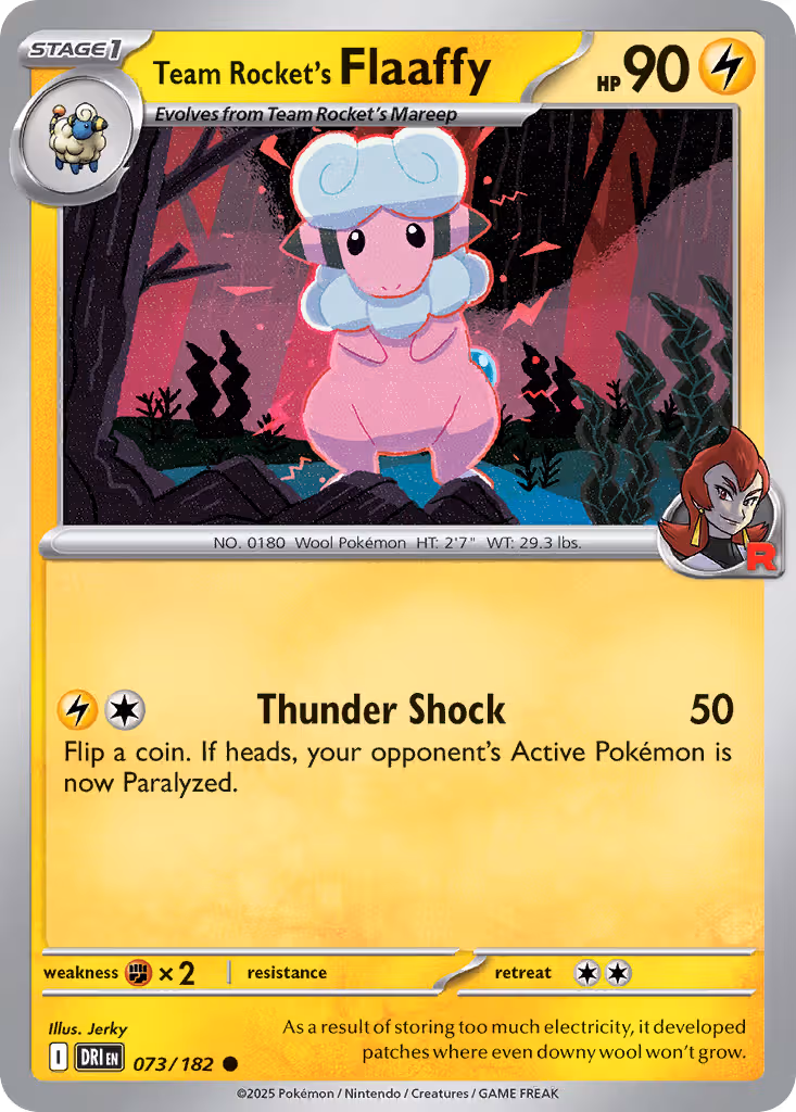 Team Rocket's Flaaffy 73/182 Pokemon card