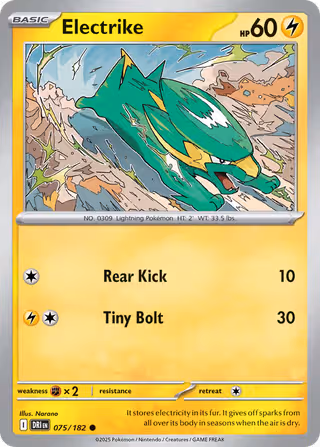 Electrike 75/182 Pokemon card