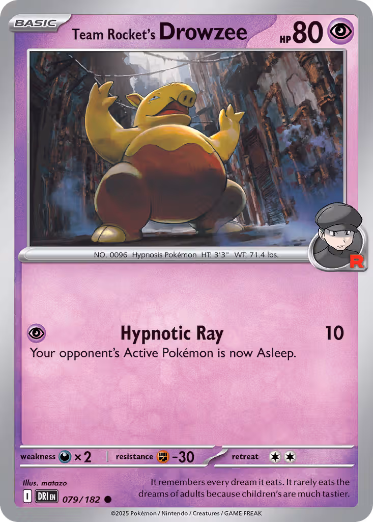 Team Rocket's Drowzee 79/182 Pokemon card
