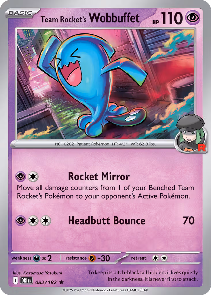 Team Rocket's Wobbuffet 82/182 Pokemon card