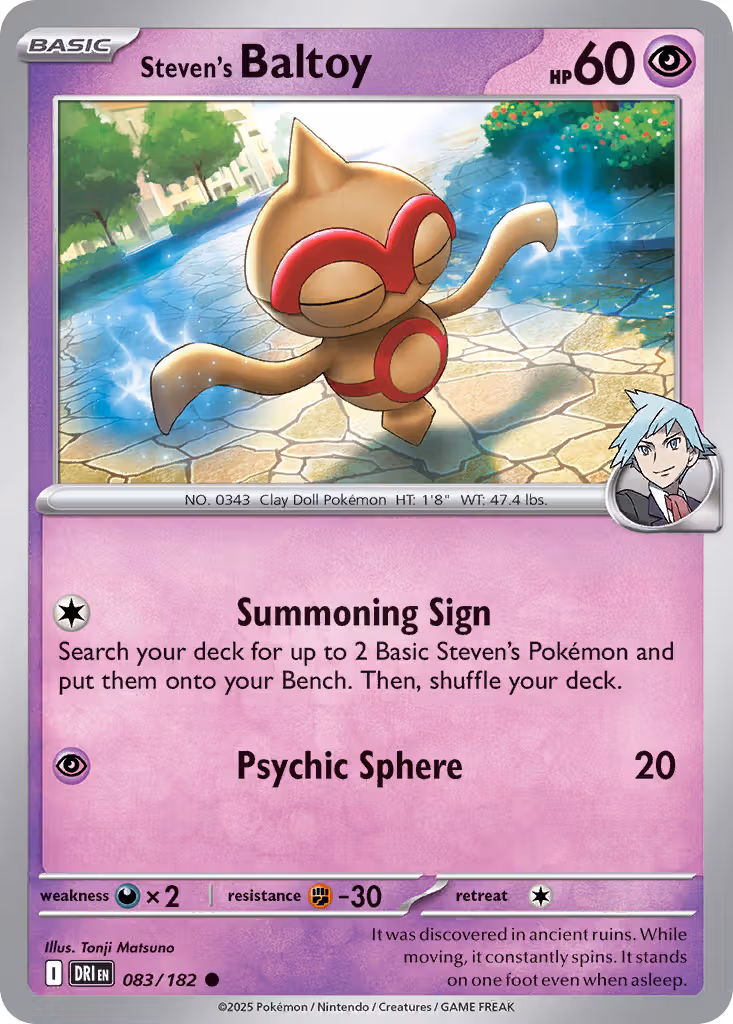 Steven's Baltoy 83/182 Pokemon card
