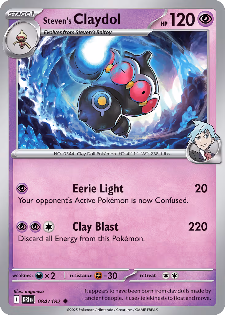 Steven's Claydol 84/182 Pokemon card