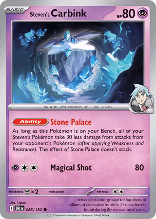 Steven's Carbink 86/182 Pokemon card