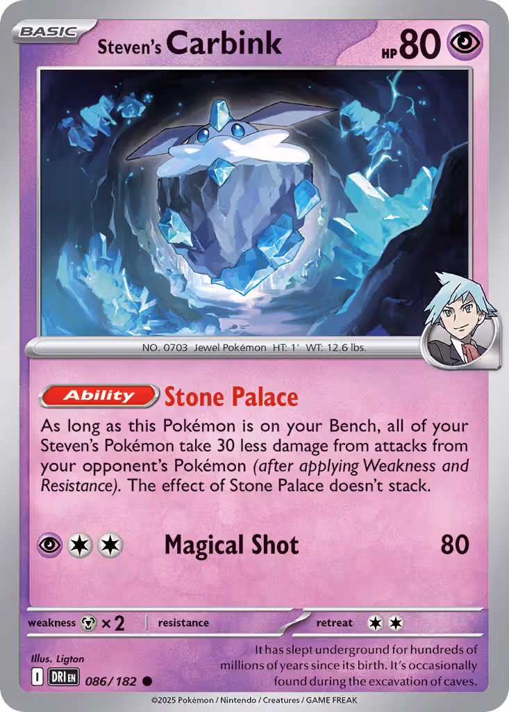 Steven's Carbink 86/182 Pokemon card