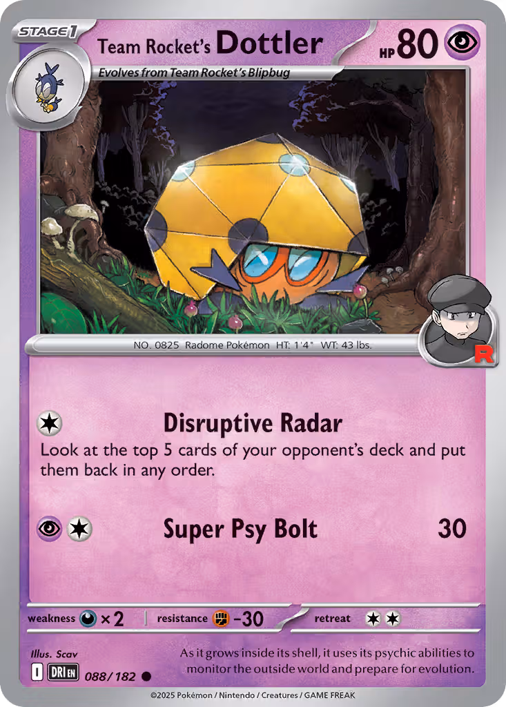 Team Rocket's Dottler 88/182 Pokemon card