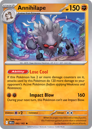 Annihilape 92/182 Pokemon card