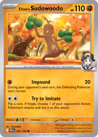 Ethan's Sudowoodo 93/182 Pokemon card