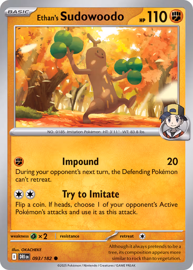 Ethan's Sudowoodo 93/182 Pokemon card