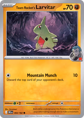 Team Rocket's Larvitar 94/182 Pokemon card