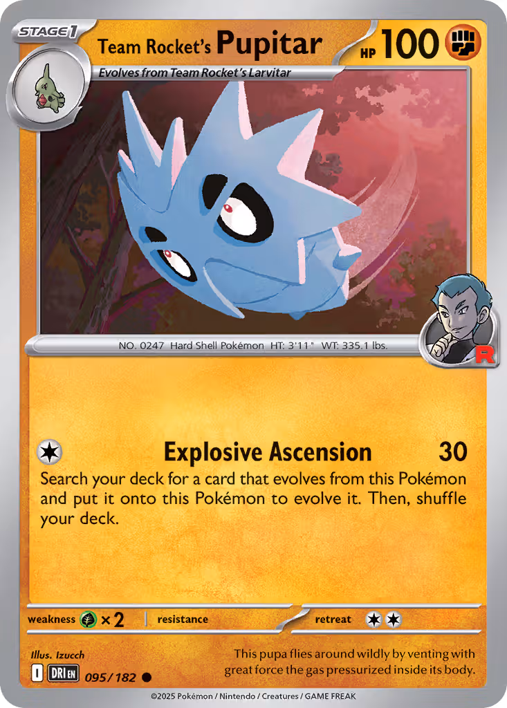Team Rocket's Pupitar 95/182 Pokemon card
