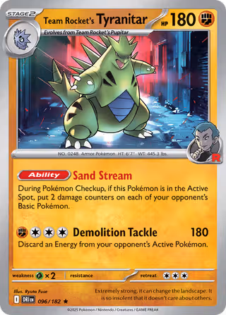 Team Rocket's Tyranitar 96/182 Pokemon card