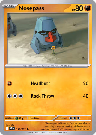 Nosepass 97/182 Pokemon card