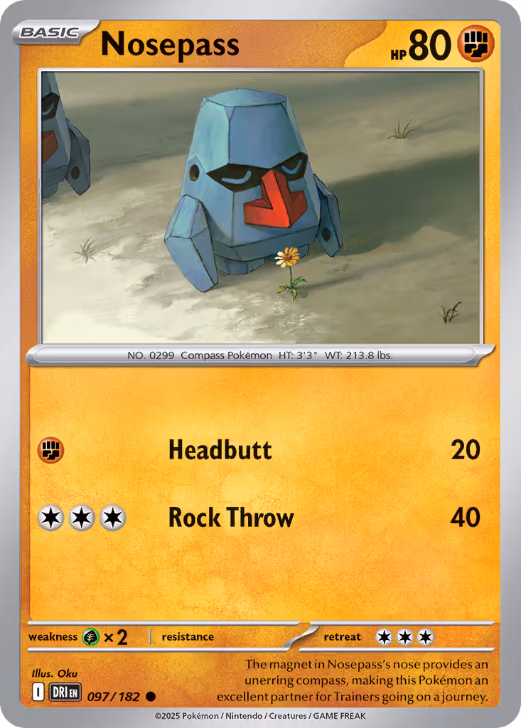 Nosepass 97/182 Pokemon card