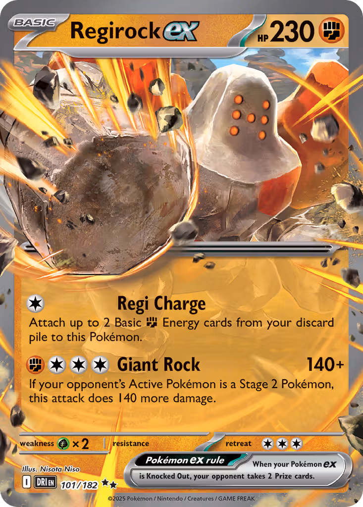 Regirock ex 101/182 Pokemon card