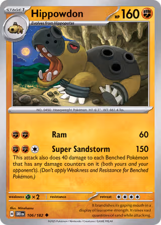 Hippowdon 106/182 Pokemon card