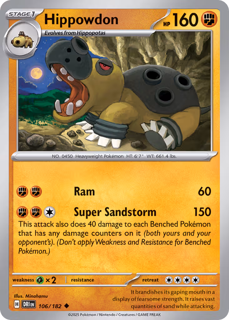 Hippowdon 106/182 Pokemon card