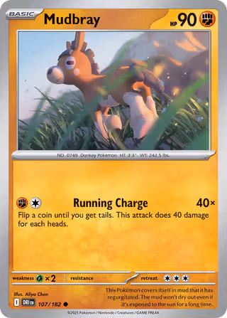 Mudbray 107/182 Pokemon card