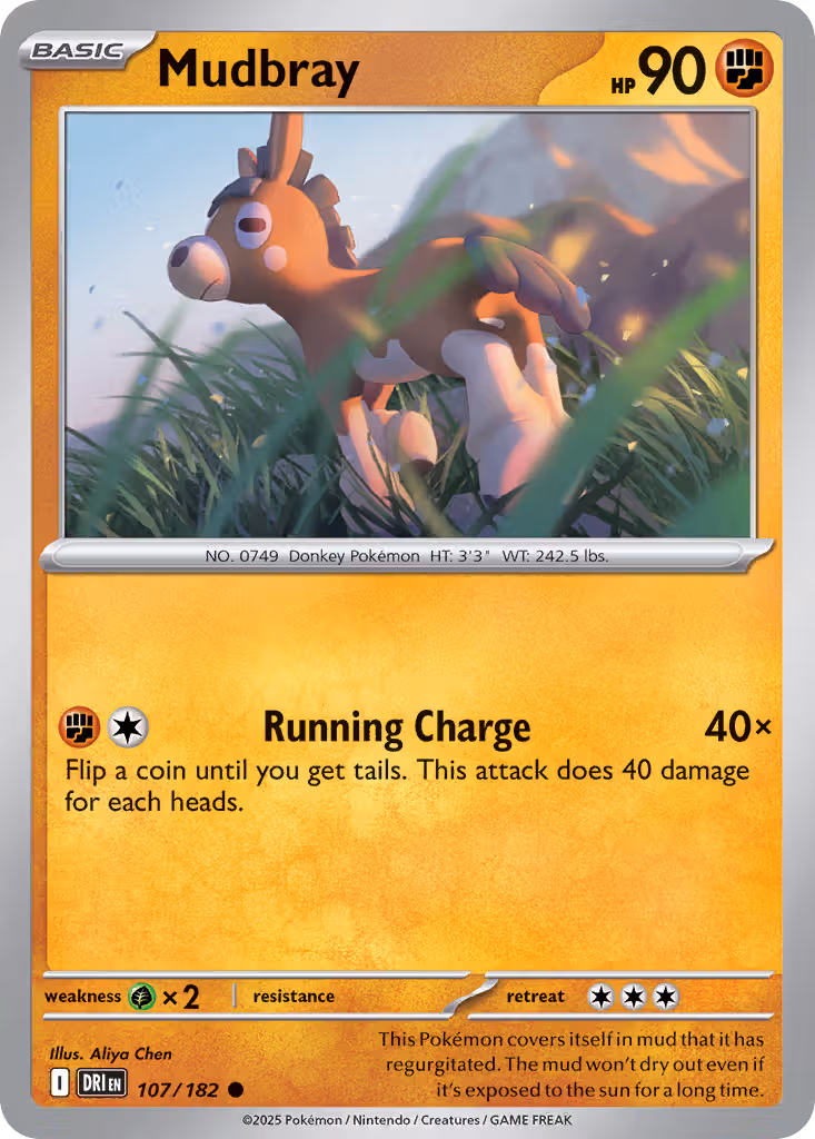 Mudbray 107/182 Pokemon card