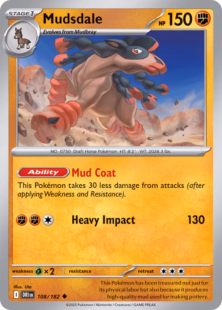 Mudsdale 108/182 Pokemon card