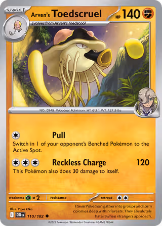 Arven's Toedscruel 110/182 Pokemon card