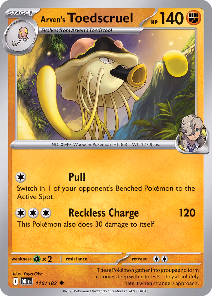 Arven's Toedscruel 110/182 Pokemon card