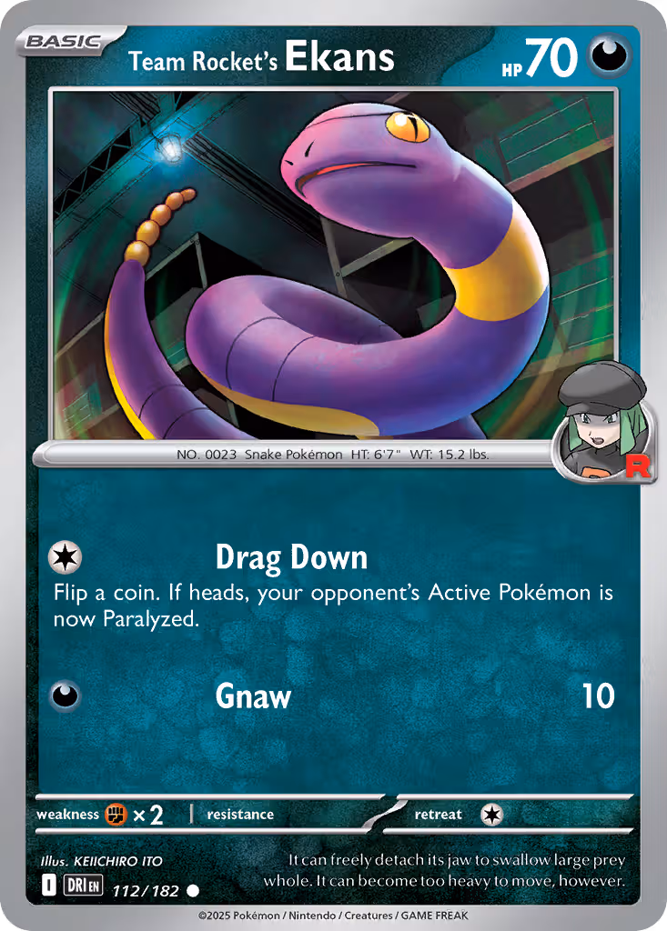 Team Rocket's Ekans 112/182 Pokemon card