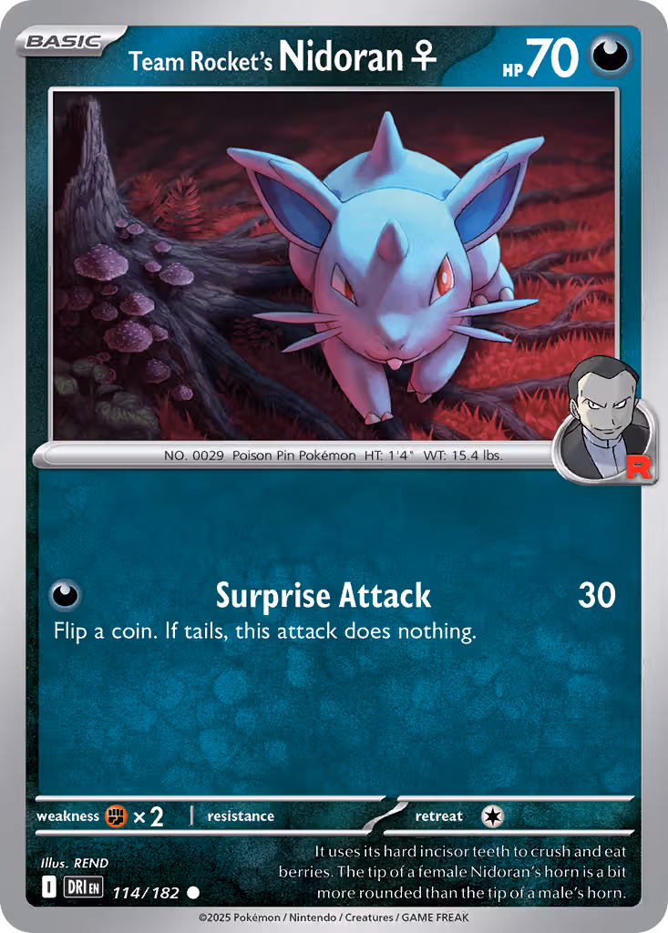 Team Rocket's Nidoran♀ 114/182 Pokemon card