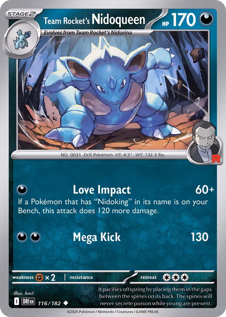 Team Rocket's Nidoqueen 116/182 Pokemon card