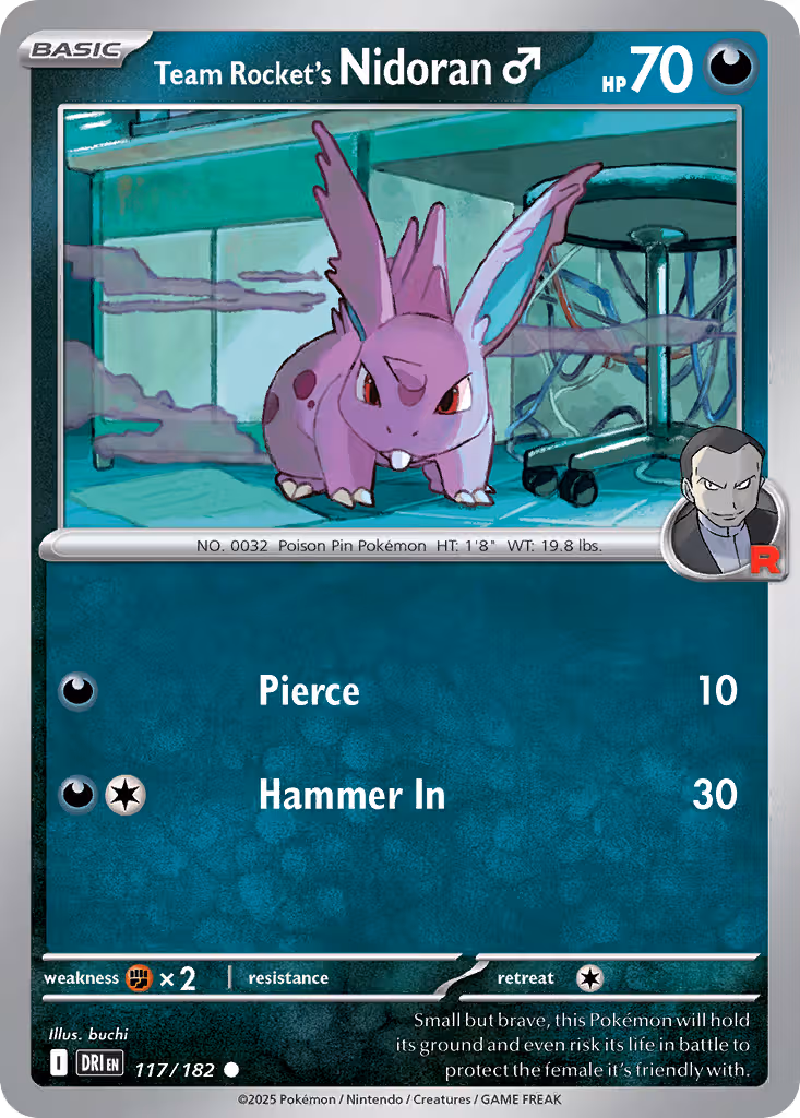 Team Rocket's Nidoran♂ 117/182 Pokemon card
