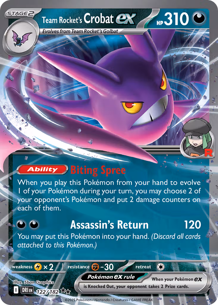 Team Rocket's Crobat ex 122/182 Pokemon card
