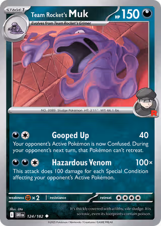 Team Rocket's Muk 124/182 Pokemon card