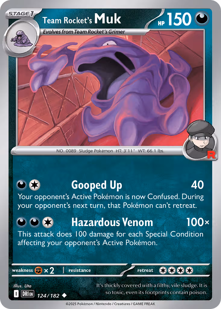 Team Rocket's Muk 124/182 Pokemon card