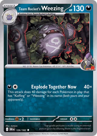 Team Rocket's Weezing 126/182 Pokemon card