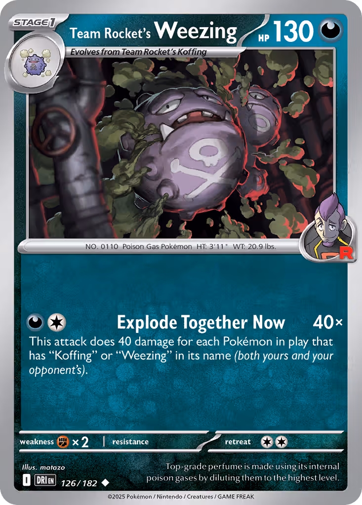 Team Rocket's Weezing 126/182 Pokemon card