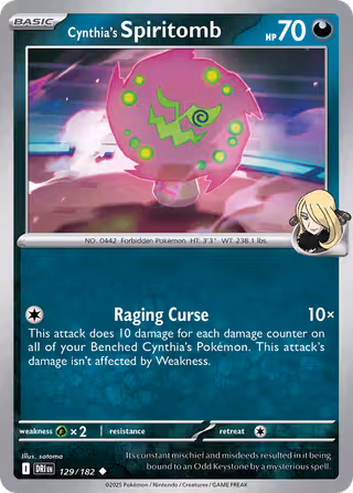 Cynthia's Spiritomb 129/182 Pokemon card