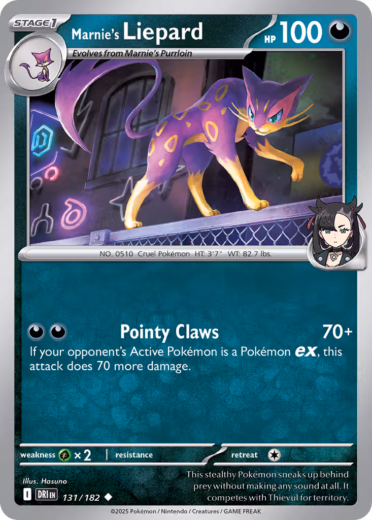 Marnie's Liepard 131/182 Pokemon card