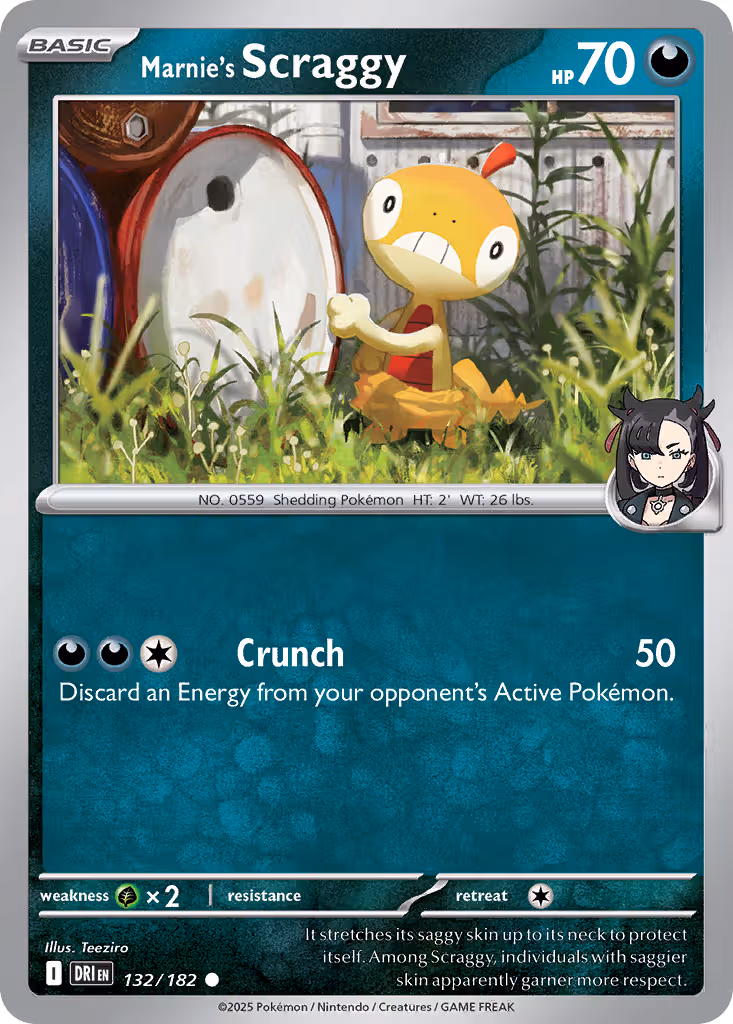 Marnie's Scraggy 132/182 Pokemon card