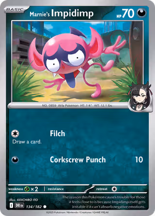 Marnie's Impidimp 134/182 Pokemon card