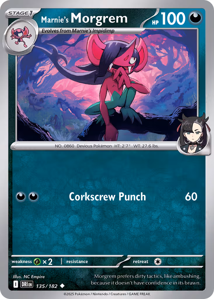 Marnie's Morgrem 135/182 Pokemon card