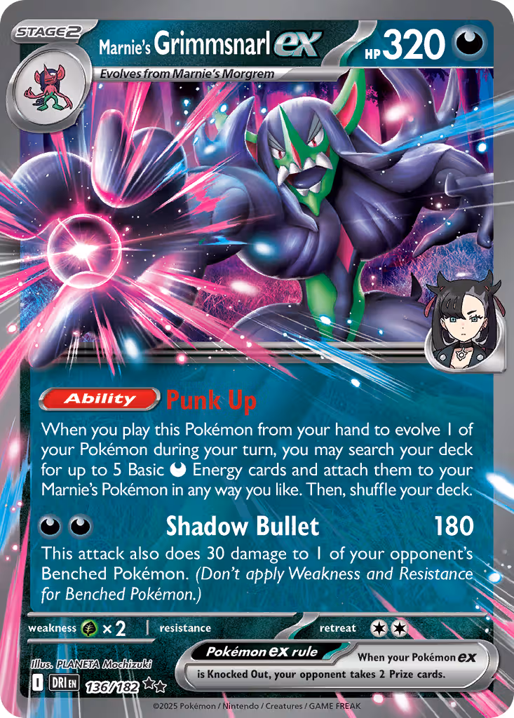 Marnie's Grimmsnarl ex 136/182 Pokemon card