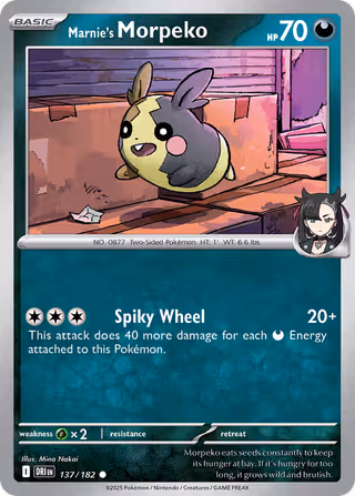 Marnie's Morpeko 137/182 Pokemon card