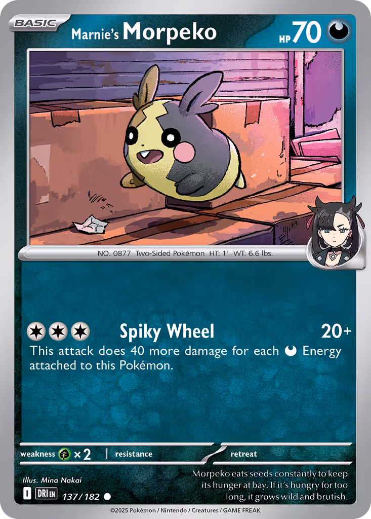 Marnie's Morpeko 137/182 Pokemon card