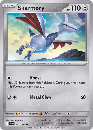 Skarmory 141/182 Pokemon card