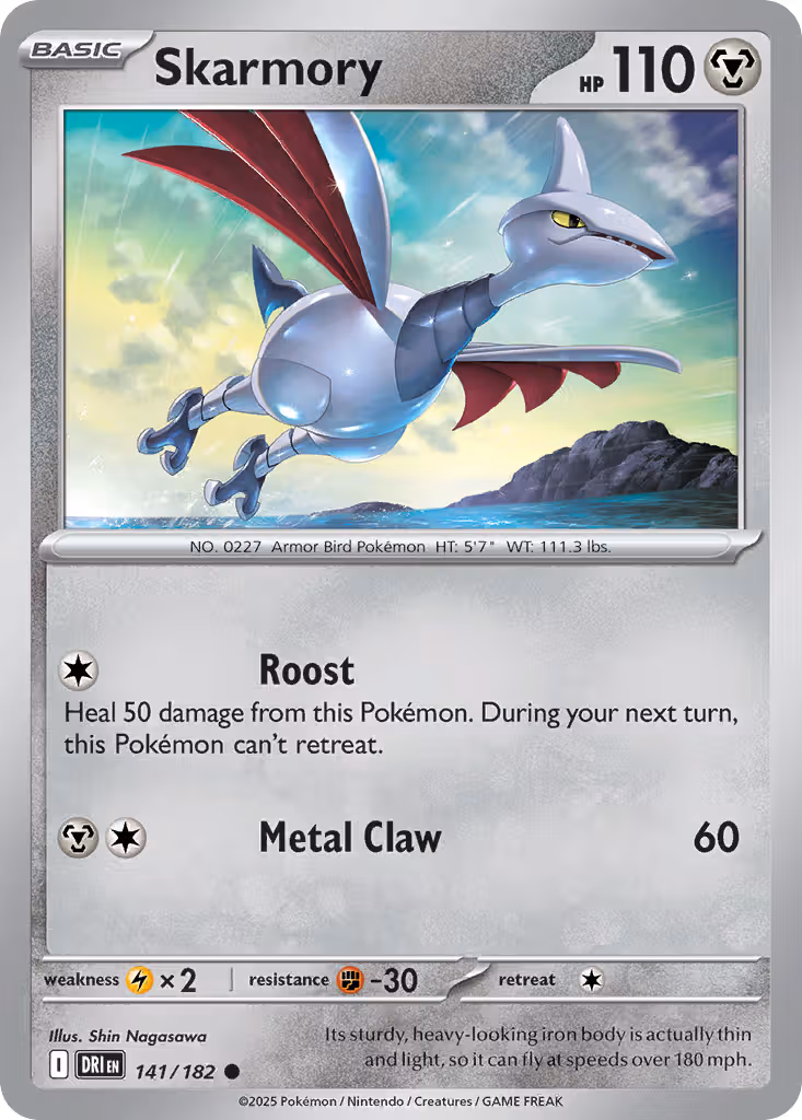 Skarmory 141/182 Pokemon card