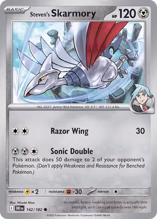 Steven's Skarmory 142/182 Pokemon card