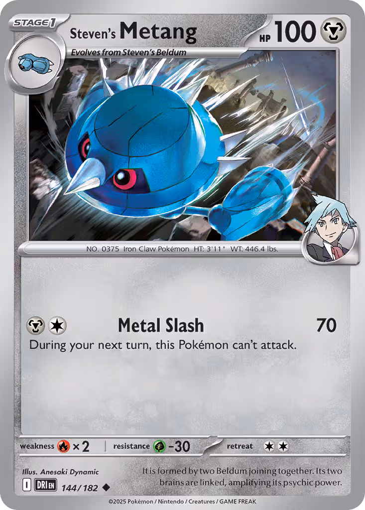 Steven's Metang 144/182 Pokemon card