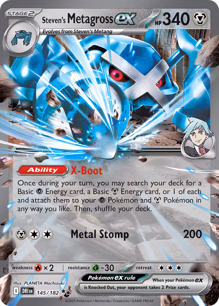 Steven's Metagross ex 145/182 Pokemon card